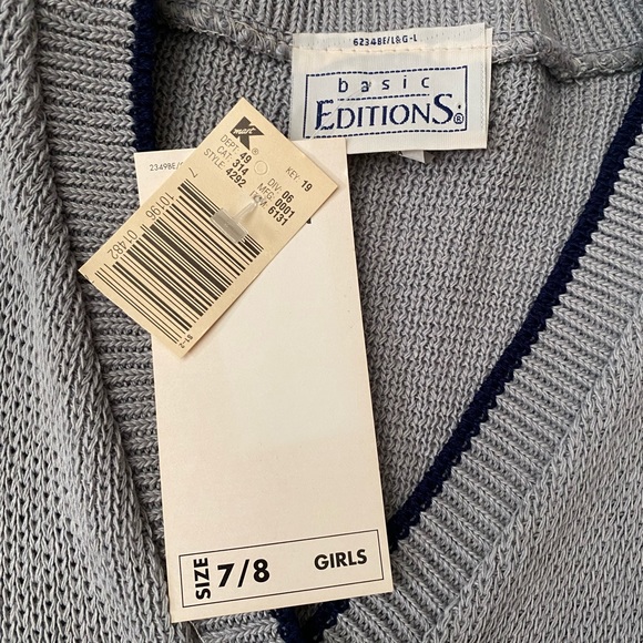 Vintage Basic Editions Youth Girls Sweater Cardigan size 7/8 NWT - Picture 7 of 10